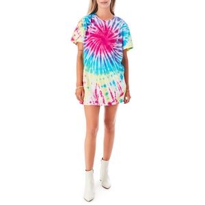 NEW LF FIREWORK TIE DYE OVERSIZED T-SHIRT DRESS
